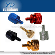 anodized aluminum brass knurled head thumb screws step shoulder knurl knob hand tighten screws